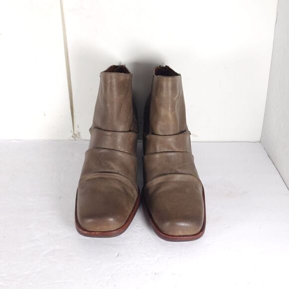 Kork Ease Women's Kissel US8M Brown Leather Back Zip Square Toe Ankle Boots - Picture 3 of 15